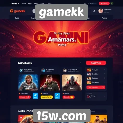 Análise da interface do usuário do site Gamekk